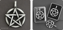 Masívny 3D pentagram na krk - kartáčovaný hliník.