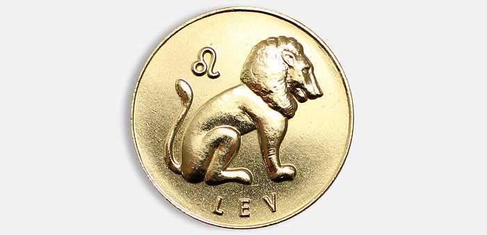 Znamenie Lev vyrazené na krásnej darčekovej minci.