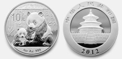 Strieborná minca Panda séria vydania rok 2012 na predaj.